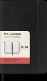Moleskine 12 Monate Tageskalender 2024, Pocket/A6, 1 Tag = 1 Seite, Weicher Einband, Schwarz