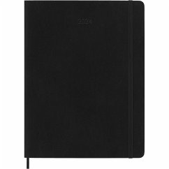 Moleskine 12 Monate Wochen Notizkalender 2024, Xl, 1 Wo = 1 Seite, Rechts Linierte Seite, Soft Cover, Schwarz