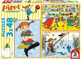 Schmidt 56445 - Pippi Langstrumpf, Ich mache mir die Welt, wie sie mir gefällt, Kinderpuzzle, 3x48 Teile
