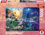 Schmidt 57585 - Rose Cat Khan, Nächtlicher Drachen-Wettstreit, Puzzle, 1000 Teile