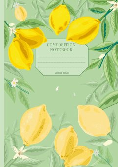 Paperback Notebook   Journal with digitally handmade Illustrated Cover   Lemons - SART by Sara Baptista
