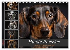 Hunde Porträts (Wandkalender 2024 DIN A3 quer), CALVENDO Monatskalender