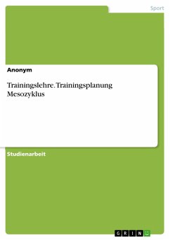 Cover Trainingslehre. Trainingsplanung Mesozyklus (eBook, PDF)