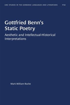 Gottfried Benn's Static Poetry (eBook, ePUB) - Roche, Mark William