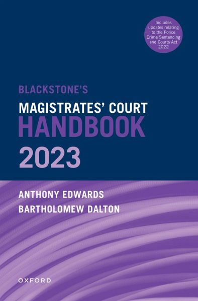 Blackstone's Magistrates' Court Handbook 2023 (eBook, PDF)