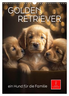 Golden Retriever - ein Hund für die Familie (Wandkalender 2024 DIN A3 hoch), CALVENDO Monatskalender