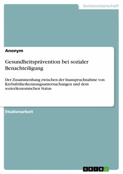 Gesundheitsprävention bei sozialer Benachteiligung - Anonymous