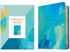 NLT Courage for Life Study Bible for Women (Leatherlike, Brushed Aqua Blue, Filament Enabled)