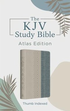 The KJV Study Bible: Atlas Edition, Thumb Indexed [Taupe & Denim Crosshatch] - Hudson, Christopher D