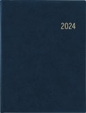 Wochenbuch blau 2024 - Bürokalender 21x26,5 cm - 1 Woche auf 2 Seiten - mit Eckperforation und Fadensiegelung - Notizbuch - 728-0015