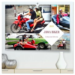 JAWA BIKER - Ein Motorrad der CSSR in Kuba (hochwertiger Premium Wandkalender 2024 DIN A2 quer), Kunstdruck in Hochglanz