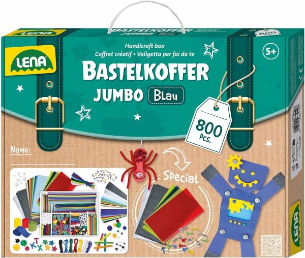 Simm 42665 - LENA® Bastelkoffer Jumbo blau, 800 Teile, DIY-Bastelset Simm 42665 - LENA® Bastelkoffer Jumbo blau, 800 Teile, DIY-Bastelset