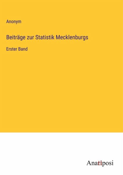 Beiträge zur Statistik Mecklenburgs Beiträge zur Statistik Mecklenburgs