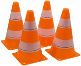 Schildkröt 970134 - Pylonen Set, 4 Stück, Verkehrskegeln, Kunststoff, Höhe: 23 cm