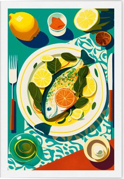 Cover VE Amalfi Klappkarte Motiv Fischteller 5 Ex.