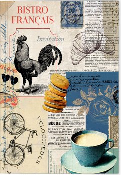 Cover VE Französische Küche Klappkarte Motiv Bistro Français 5 Ex.