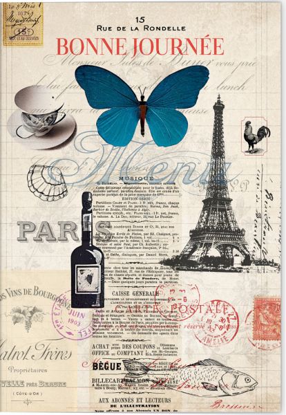 VE Französische Küche Klappkarte Motiv Bonne Journée 5 Ex.