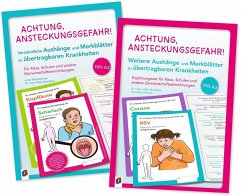 Paket: Achtung, Ansteckungsgefahr! - 24 verständliche Aushänge und Merkblätter zu übertragbaren Krankheiten - Breckling, Ulrike