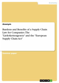 Burdens and Benefits of a Supply Chain Law for Companies. The &quote;Lieferkettengesetz&quote; and the &quote;European Supply Chain Act&quote; (eBook, PDF)