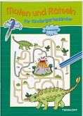 Malen und Rätseln für Kindergartenkinder. Dinosaurier