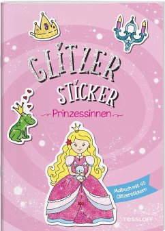 Image of Glitzer Sticker Malbuch. Prinzessinnen