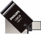 Philips 2 in 1 OTG 128GB USB 3.1 + USB C Midnight Black