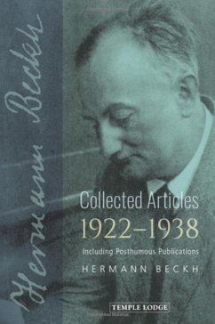 Collected Articles, 1922-1938 - Beckh, Hermann