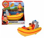 Simba 109252584 - Feuerwehrmann Sam, Neptun mit Elvis, Rettungsboot mit Figur, Länge: 17 cm