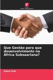 Que Gestão para que desenvolvimento na África Subsaariana?