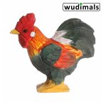 Wudimals A040601 - Hahn, Rooster, handgeschnitzt aus Holz