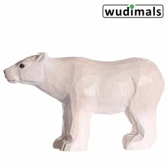 Wudimals A040802 - Eisbär, Polar Bear, handgeschnitzt aus Holz