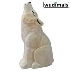 Wudimals A040480 - Polarwolf, Arctic Wolf, handgeschnitzt aus Holz