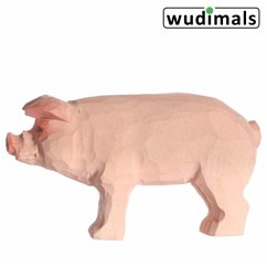 Cover Wudimals A040604 - Schwein, Pig, handgeschnitzt aus Holz
