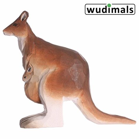 Wudimals A040460 - Känguru, Kangaroo, handgeschnitzt aus Holz Wudimals A040460 - Känguru, Kangaroo, handgeschnitzt aus Holz
