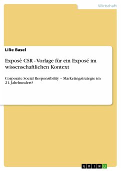 Expose´ CSR - Vorlage für ein Exposé im wissenschaftlichen Kontext (eBook, PDF)
