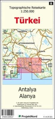 Antalya - Alanya - Topographische Reisekarte 1:250.000 Türkei (Blatt 8) - Mollenhauer, Jens Uwe