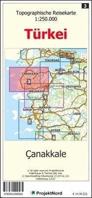 Canakkale - Topographische Reisekarte 1:250.000 Türkei (Blatt 3) - Mollenhauer, Jens Uwe