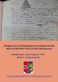 Findbuch zum Personenstandsregister der Gemeinde Wöllstein/ Rheinhessen - Anja Korndörfer & Gerhard Remmet