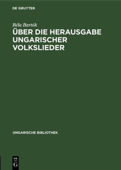 Cover Über die Herausgabe ungarischer Volkslieder (eBook, PDF)