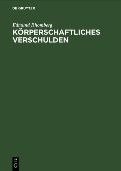 Körperschaftliches Verschulden (eBook, PDF)