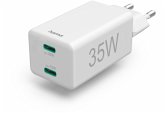 Hama Schnellladegerät USB-C 35W PD/QC, 2xUSB-C, weiß 201694