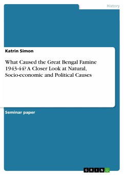What Caused the Great Bengal Famine 1943-44? A Closer Look at Natural, Socio-economic and Political Causes (eBook, PDF) - Simon, Katrin