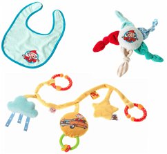 Heunec 504172 - SANDMANN Baby Set Lätzchen, Quietscher, Kiwakette, 28 cm