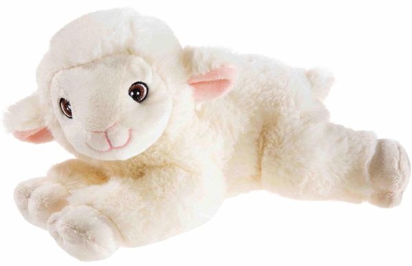 Heunec 261075 - BOTTLE 2 BUDDY Lamm liegend, Plüschtier, 22 cm