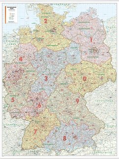 Cover Postleitzahlenkarte Deutschland als Poster, mit Leisten