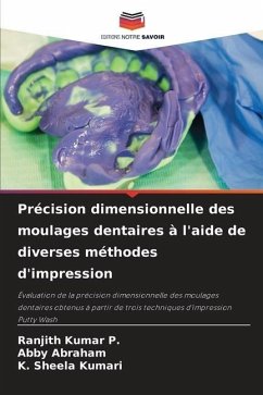 Précision dimensionnelle des moulages dentaires à l'aide de diverses méthodes d'impression - P., Ranjith Kumar;Abraham, Abby;Kumari, K. Sheela