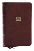 NKJV, Single-Column Reference Bible, Verse-by-verse, Brown Leathersoft, Red Letter, Comfort Print (Thumb Indexed)