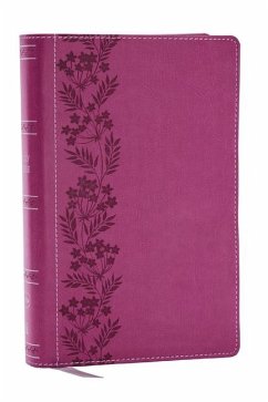 NKJV Personal Size Large Print Bible with 43,000 Cross References, Pink Leathersoft, Red Letter, Comfort Print (Thumb Indexed) - Thomas Nelson