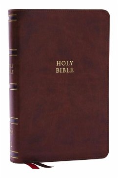 NKJV, Single-Column Reference Bible, Verse-by-verse, Brown Leathersoft, Red Letter, Comfort Print - Nelson, Thomas