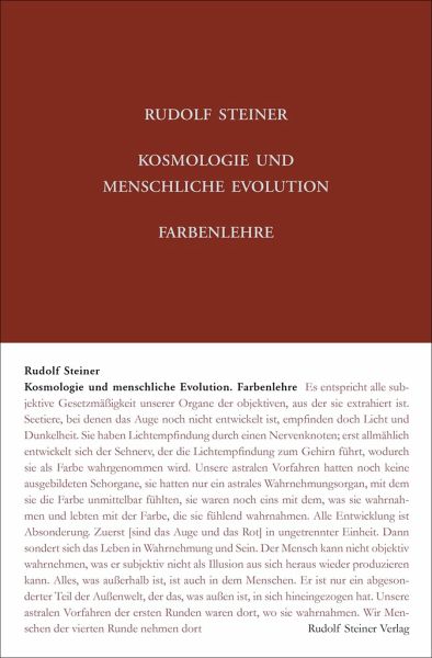 Kosmologie und menschliche Evolution. Farbenlehre